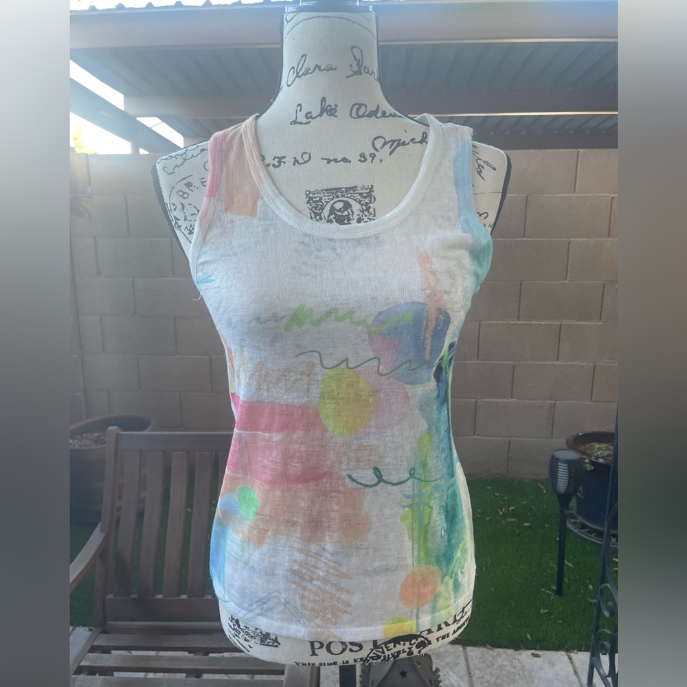 Et' Lois Abstract Artistic Colorful Art Print Lightweight US Made Tank Top SM-MD - Picture 12 of 13
